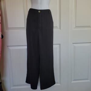 Black long pants office wear minimalist for women size small buttoned